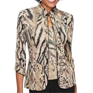 NWT Alex Evenings Sparkle Glitter Animal Print 2 Piece Combo Jacket & Cami